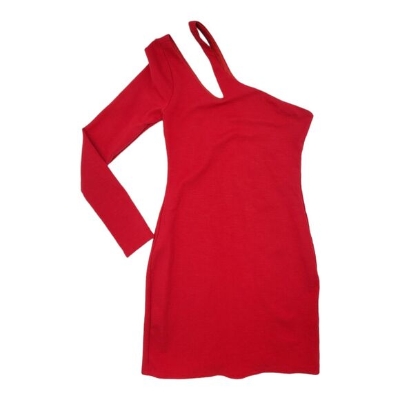 Lovers And Friends Revolve One Shouldered Red Bodycon Mini Dress Sz XS - Picture 7 of 7
